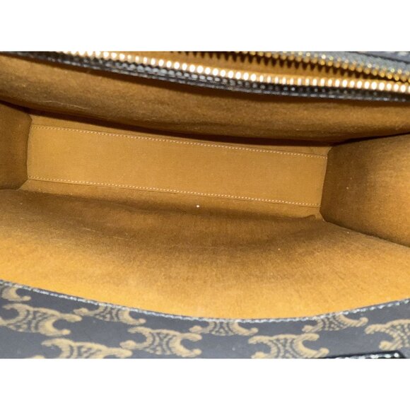 Celine Vertical Cabas Bag In Triomphe Canvas & Leather - Picture 6 of 16